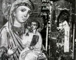 Grčki majstor (Krf): Bogorodica sa Hristom (Carica) i grobom sv. Spiridona poč. XVIII v., tempera na dasci, 40,5 X 30 X 2 cm